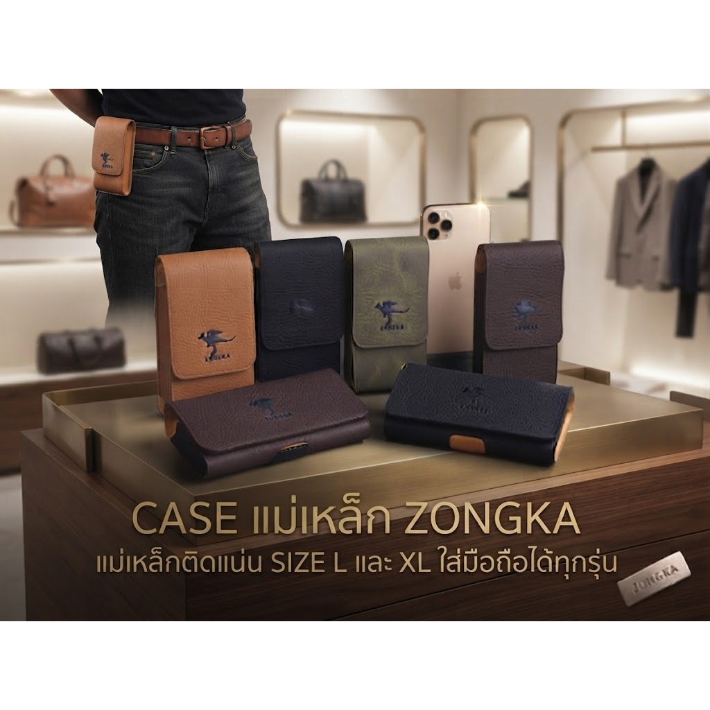 ซองมือถือ 🔶ZONGKA CASEตราจิงโจ้🔶เคสมือถือ เกรดพรีเมี่ยมฝาพับแม่เหล็ก🔷สำหรับ 6.-7 นิ้ว PRO/MAX/ULTRA  ส่งไวจากไทย✅
