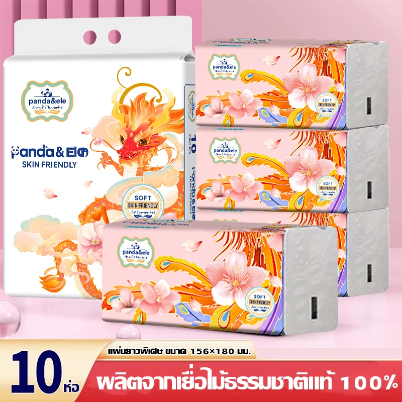 5 แพ็ค กระดาษทิชชู่ Panda&Ele 5 ชั้น ดูดซับน้ำดีเยี่ยม