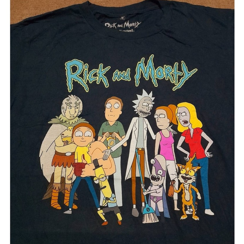 เสื้อยืดมือสอง - Size –M Rick and Morty Adult Swim Navy