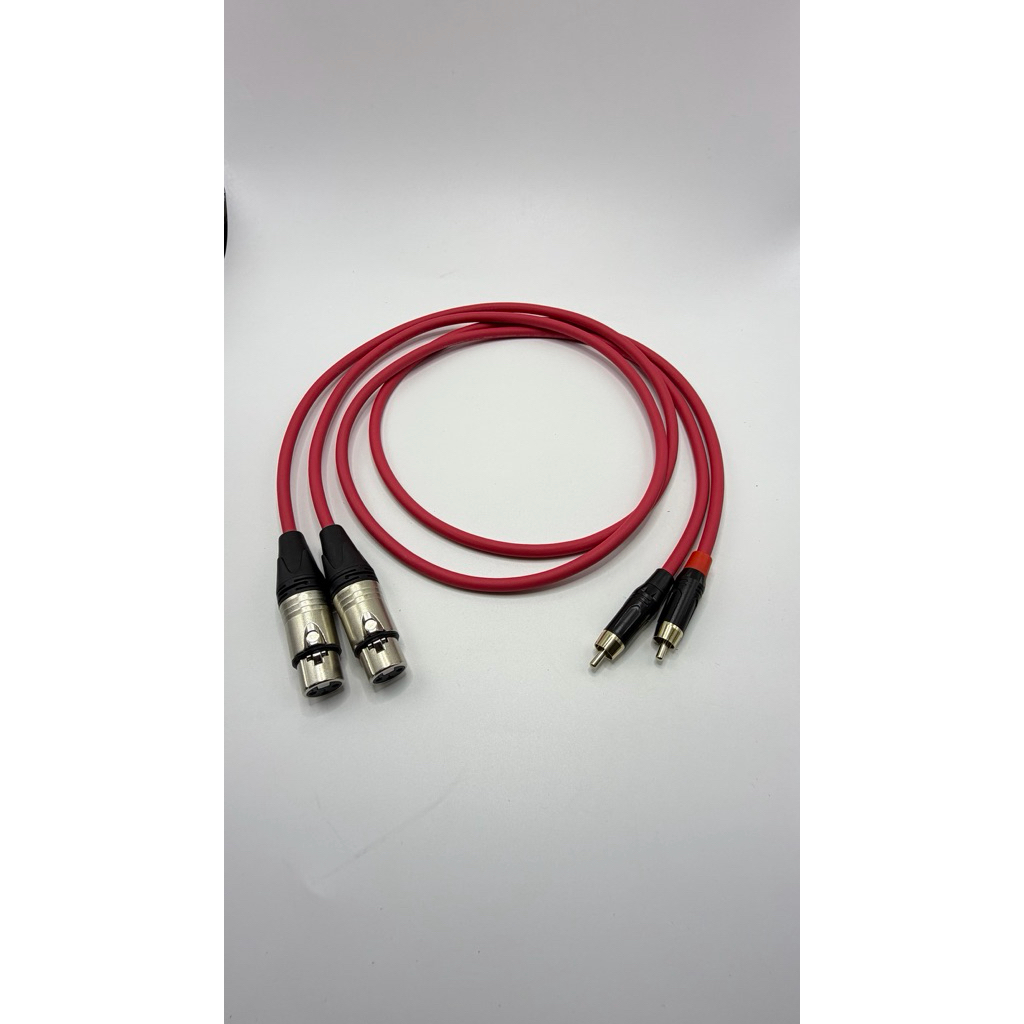 สายXLRเมีย-RCAแบบชุด2เส้นทำจากสายชีลสเตอริโอDynacomหัวxlrของLidgeหัวrcaของwiremanทองเหลือแท้100%