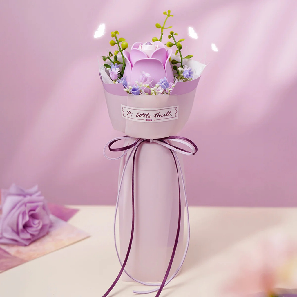 [Rolife]ROKR Purple Rose AF021 DIY Craft ดอกไม้ ดอกไม้ไม่เหี่ยว ของขวัญ ดอกไม้ DIY ของขวัญแฮนด์เมด