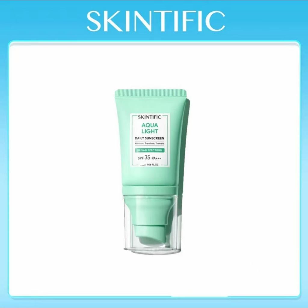 SKINTIFIC Aqua Light Daily Sunscreen SPF35 PA+++สคินทิฟฟิค เซรั่มกันแดด เนื้อเขียว เป็นสิวใช้ได้ 50g
