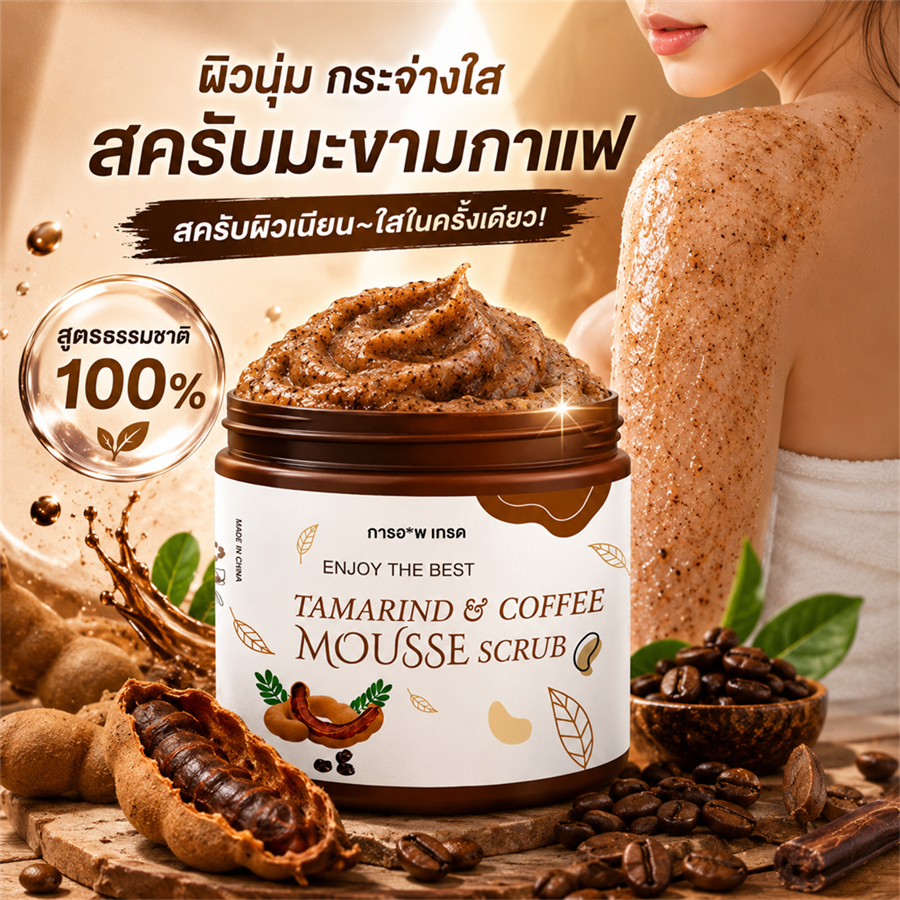 ขายฮิตที่สุด สครับมะขามเนื้อมูสขัดผิวตัว 650g เนื้อนุ่มไม่บาดผิว กลิ่นหอมธรรมชาติ ช่วยผลัดเซลล์ผิว มีหลายซีรีส์ให้เลือก
