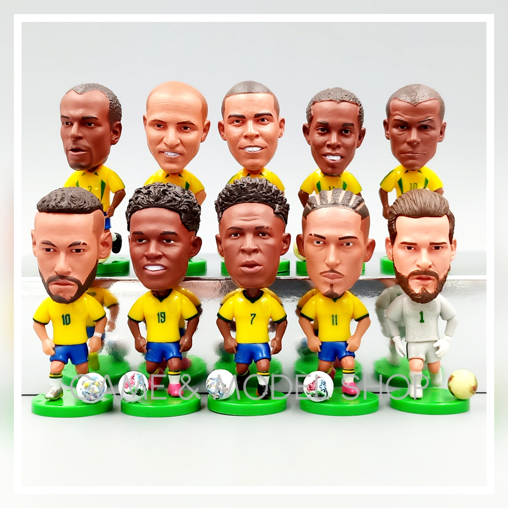 ***สินค้าพร้อมส่ง***โมเดลนักฟุตบอลรวมชุด ทีมชาติบราซิล(สูง 6.5 ซม.) Soccerwe Model ตุ๊กตานักบอล นักเตะ โมเดลนักเตะ