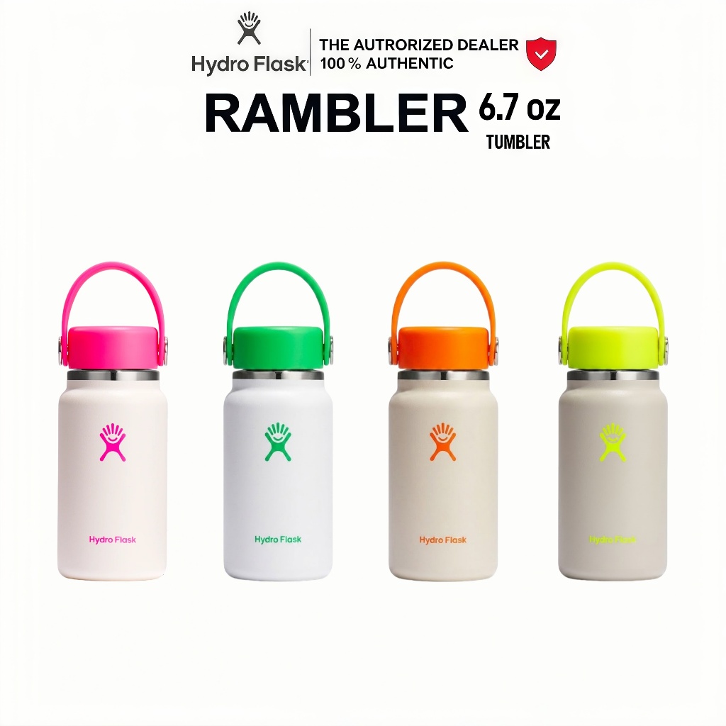 Hydro Flask Rambler 6.7oz แก้วน้ำสแตนเลสพกพาขนาดเล็ก เก็บร้อนเก็บเย็น ฝามีหูหิ้ว ของแท้