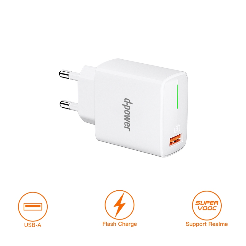 d-power APP-27 หัวชาร์จไว 25W Super VOOC PD QC USB-A Fast Charger มอก.