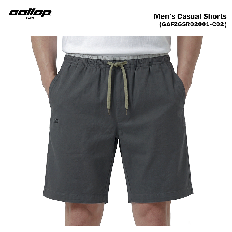 GALLOP Men’s Casual Shorts กางเกงขาสั้นผู้ชายต่อเอว รอบเอวยางยืด (GAF26SR02001-C02)