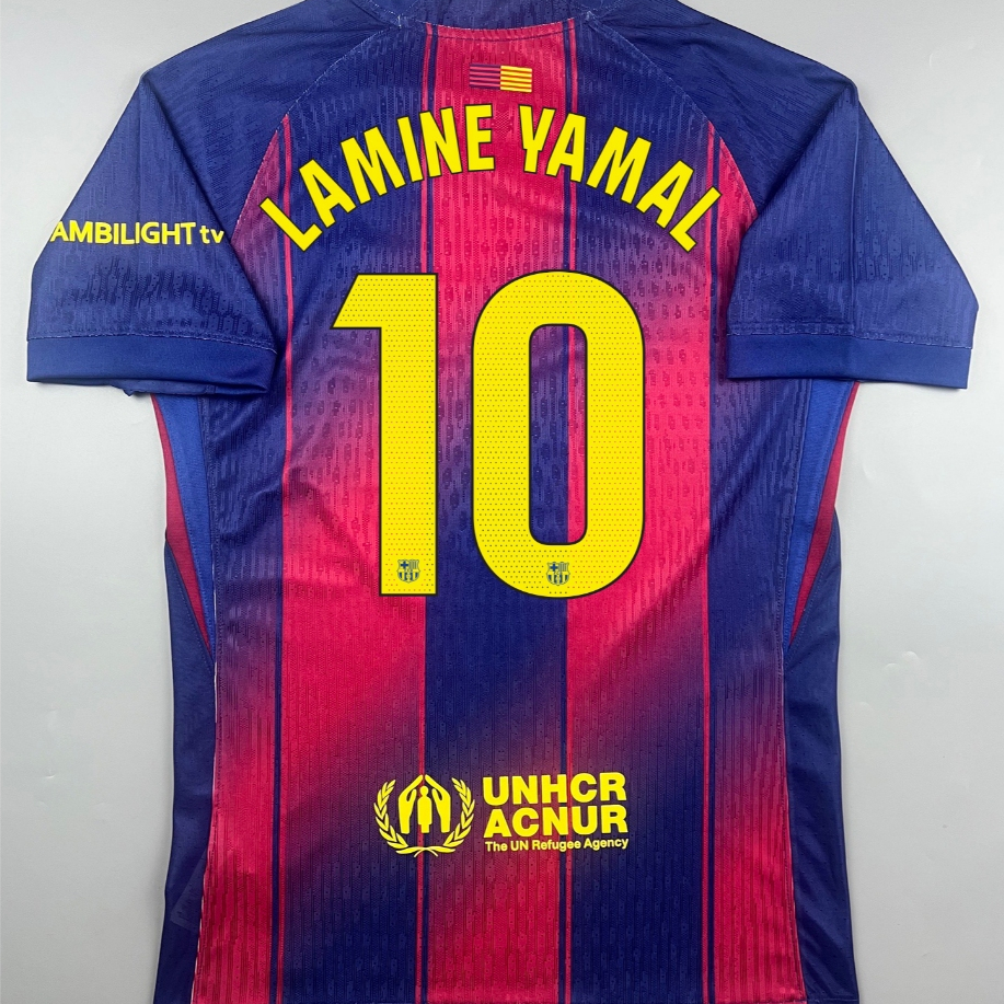 Sale เสื้อบอล เพลเย่อ 2025-26 บาร์ซ่า เหย้า เยือน 10 YAMINE YAMAL  Player Home Away Cecat