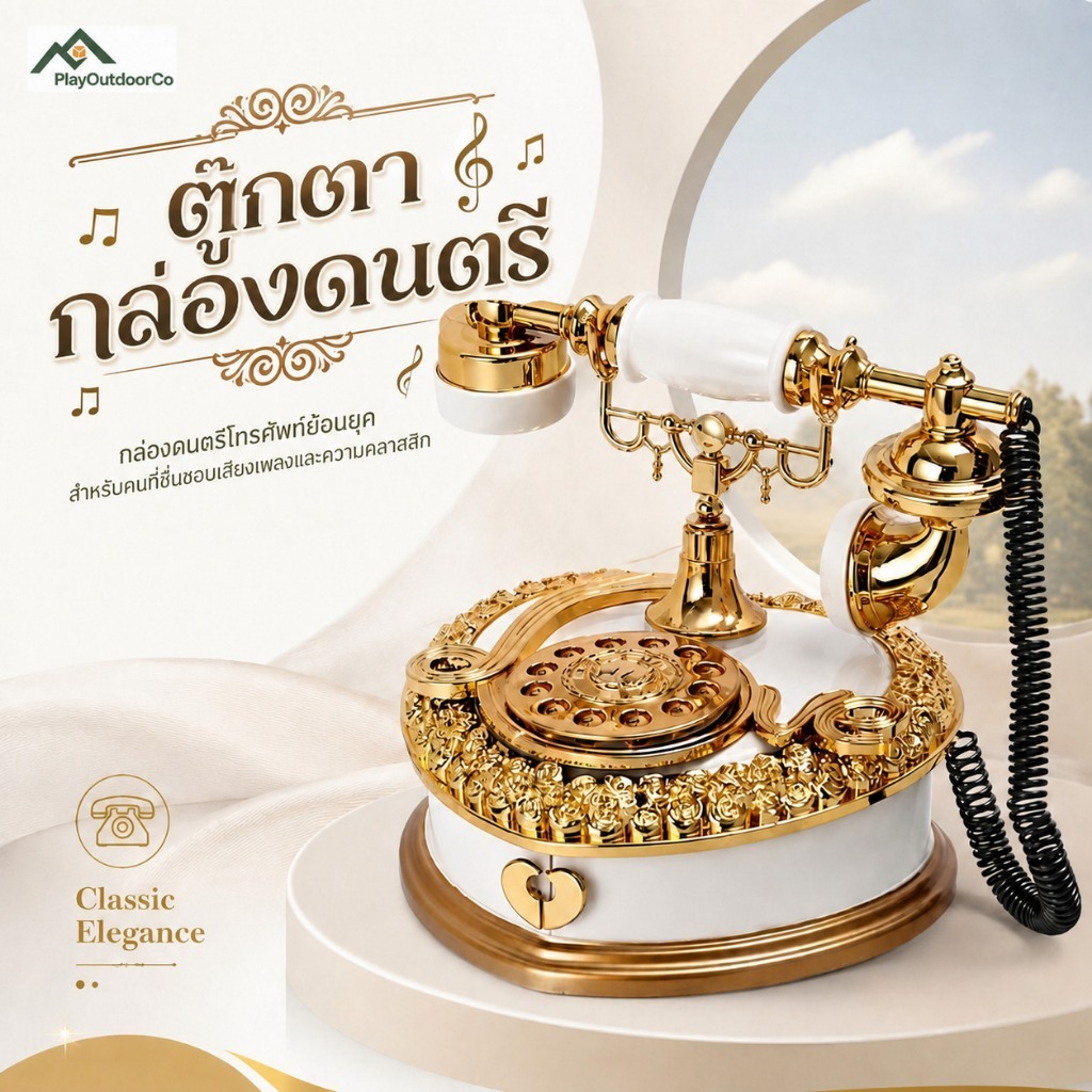 [ส่งพัสดุทันที] กล่องดนตรีขนาดเล็กสไตล์คลาสสิกหรูหรา เครื่องประดับโต๊ะย้อนยุคระดับพรีเมียม กล่องดนตรีสำหรับใช้ในบ้าน
