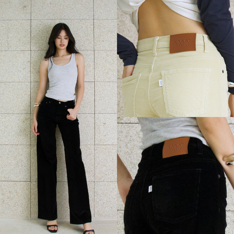 กางเกง NUMGEN BA11-BA12 กางเกงผ้าลูกฟูกขากระบอกเอวกลางค่อนต่ำ รุ่น Caro Corduroy Pants - ผ้ายืด รูปที่ 6