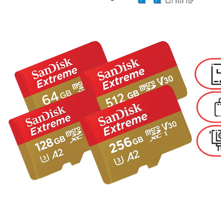 SanDisk EXTREME micro SDXC UHS-I A2 64GB (SDSQXAH-064G-GN6MN) reads 170MB/s writes 80MB/s