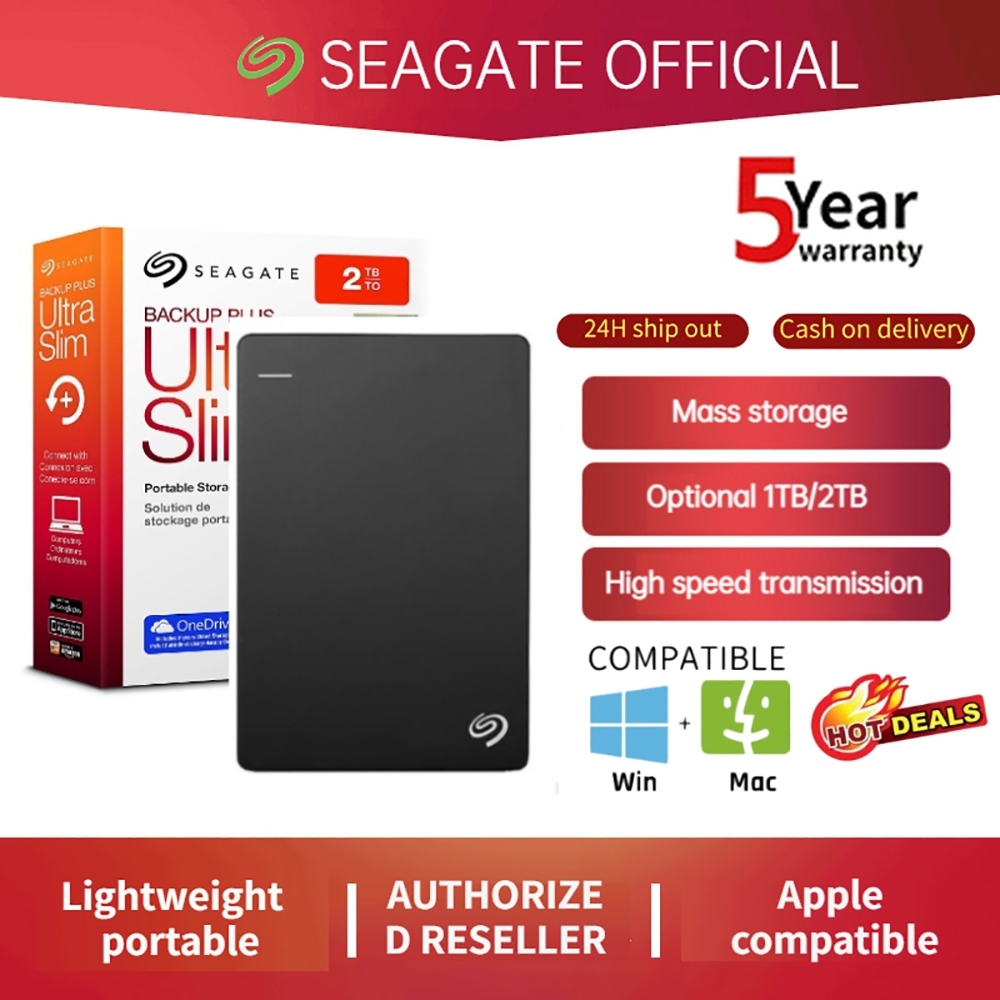 Seagate ฮาร์ดไดรฟ์ภายนอก 1TB ดิสก์ 2TB USB3.0 พกพาขยายได้ ฮาร์ดไดรฟ์ 2.5 นิ้ว จัดส่งในพื้นที่ HDD External Hard Drive