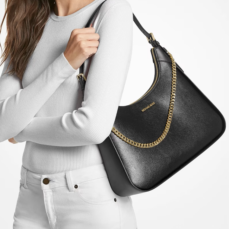 （ของแท้ 💯）MICHAEL KORS OUTLET Wilma Large Leather Shoulder Bag