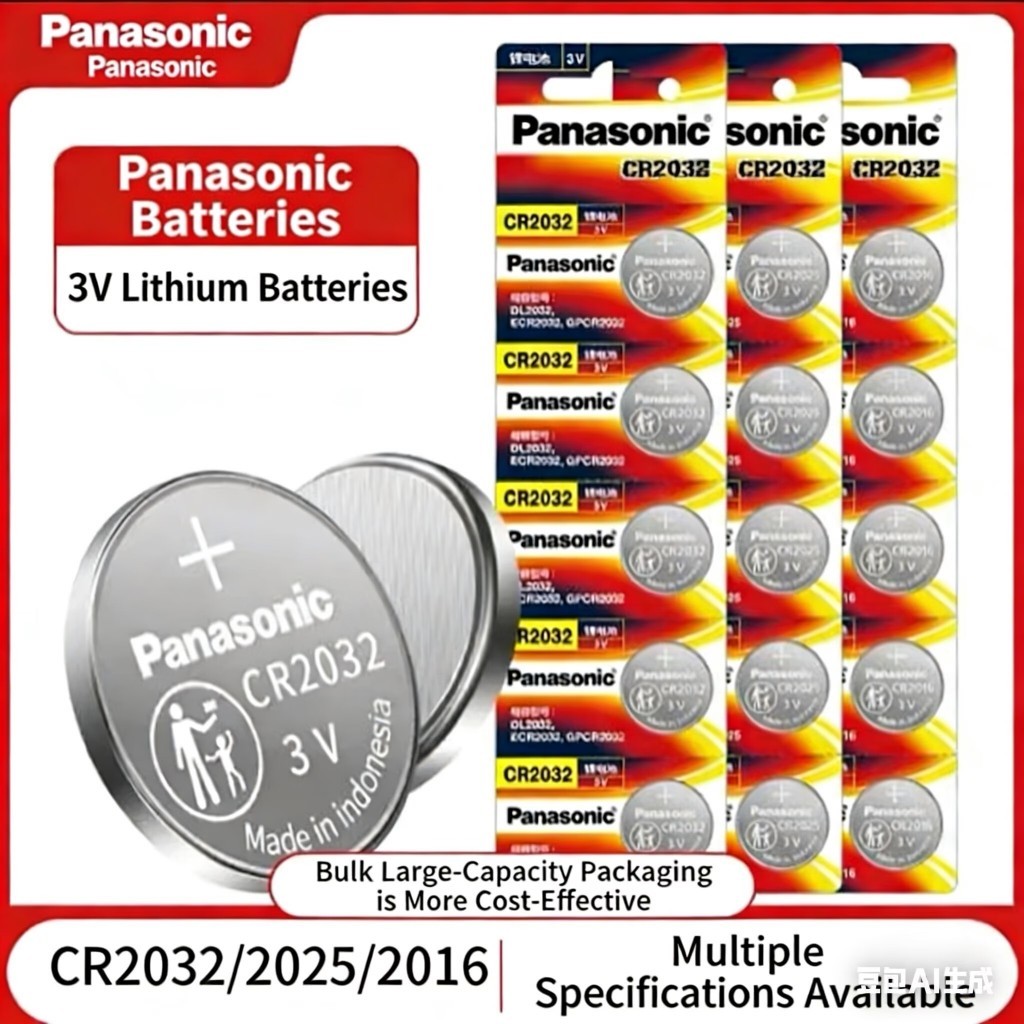 ของแท้ CR2032 ถ่านกระดุม Panasonic รุ่น CR2032 / CR2025 / CR2016 / CR1632 / CR1620 / CR1616 / CR1220