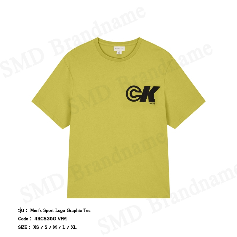 Calvin Klein Jeans เสื้อยืดคอกลมผู้ชาย รุ่น Men's Sport Logo Graphic Tee Code: 4RC835G VFM