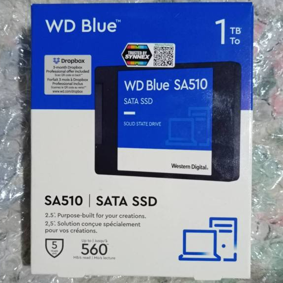 ของใหม่ WD Blue SA510 SATA SSD 1TB (WDS100T3B0A) ตัวท็อป ประกันศูนย์ Jib และ synnex (ถึง 10/2572) ยั