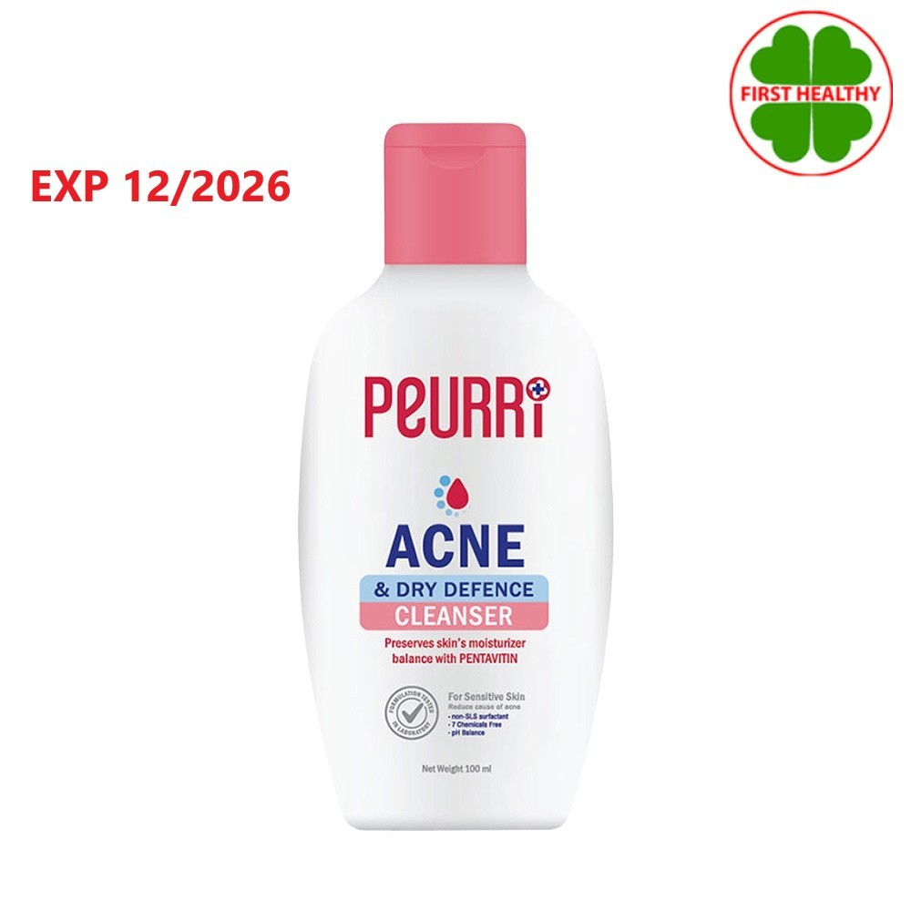 PEURRi Acne & Dry Defence Cleanser เจลล้างหน้า (หมดอายุ 12/2026)(100ml) ฝาชมพู
