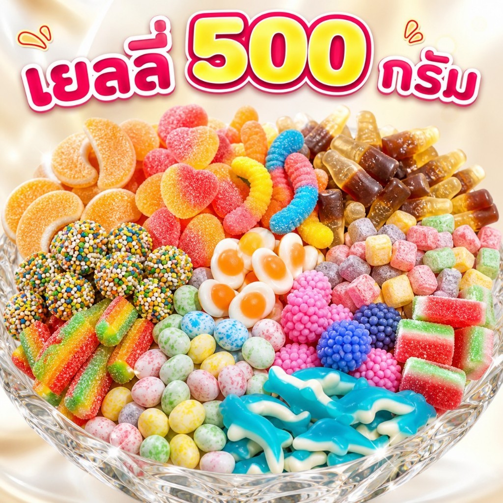 Jelly Party เยลลี่ปาร์ตี้ เคี้ยวหนุบหนับฟินสุดๆ มาในขนาด 500 กรัม ของว่างสุดฟินที่ต้องมีติดบ้าน