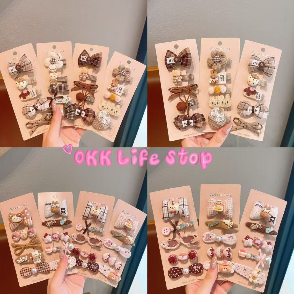 OKK Life Stop(B03)*พร้อมส่งในไทย*เซ็ตกิ๊บติดผมสุดน่ารัก กิ๊บหนีบผมลายการ์ตูน โบว์ หมี กระต่าย สไตล์เกาหลี แฟชั่นผู้หญ