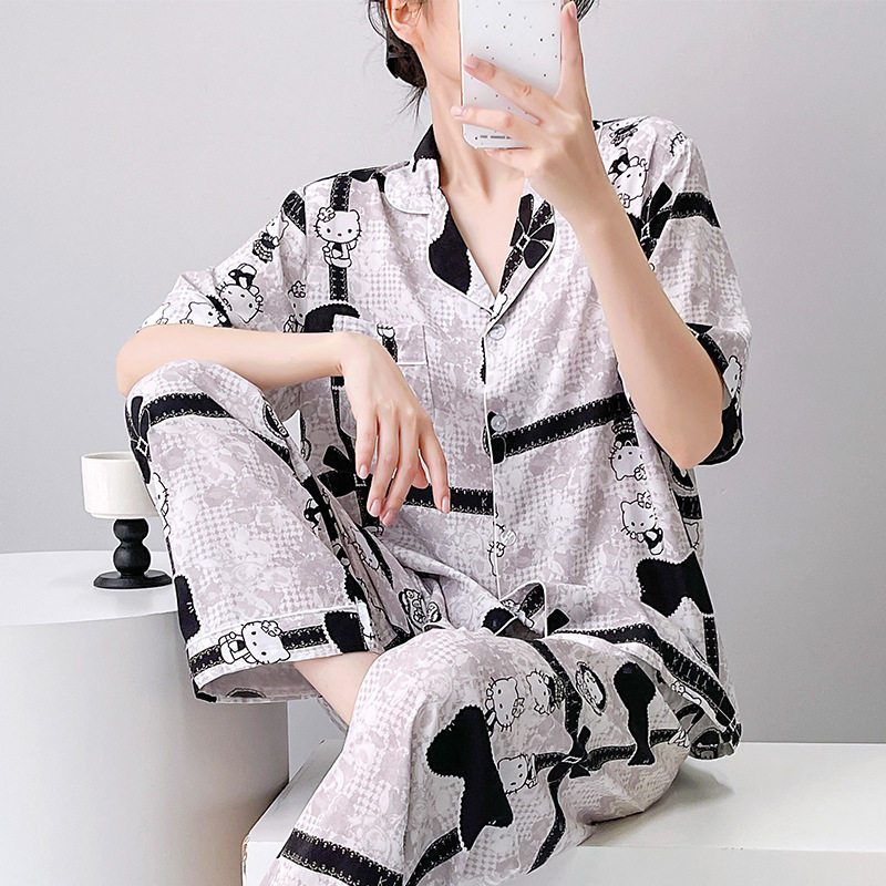 (พร้อมส่ง)ชุดนอนผู้หญิงเนื้อ(ผ้าเยื่อไผ่ )แขนสั้น-ขายาว เนื้อผ้านุ่มลื่นใส่เย็นสบาย