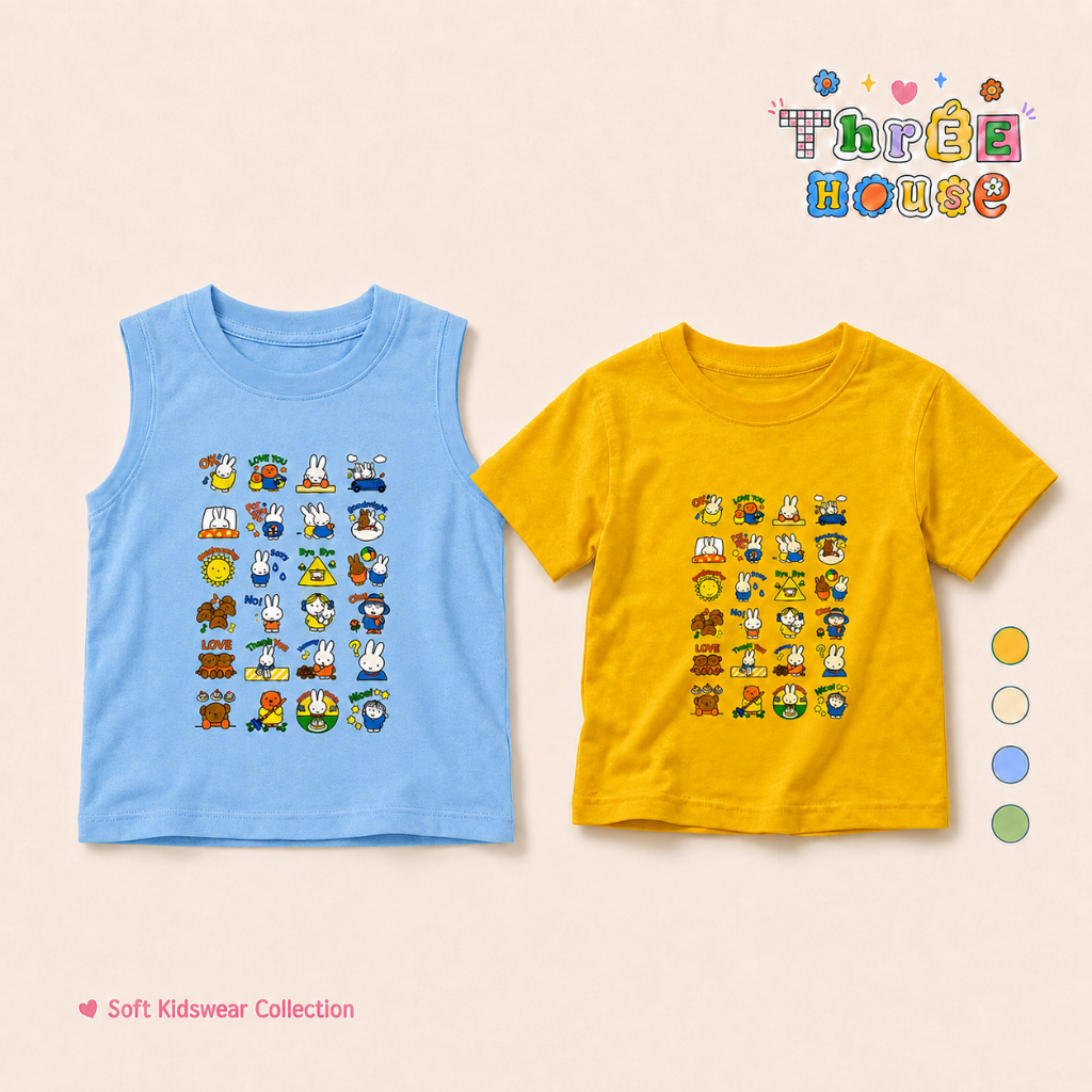 เสื้อกล้ามเด็ก Unisex ผ้า Cotton 100% ลาย miffy น่ารัก เสื้อเด็กชาย เสื้อเด็กหญิง นุ่ม ใส่สบาย