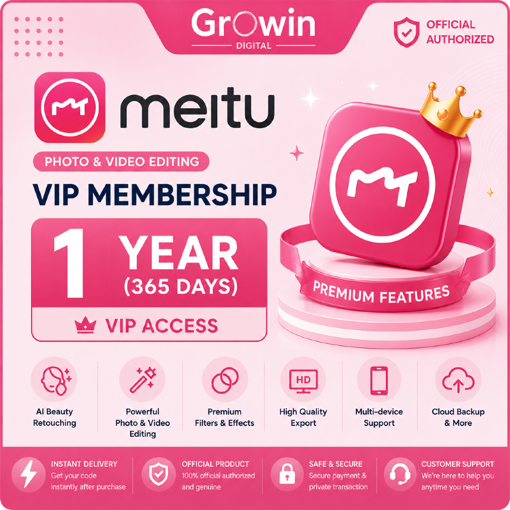 Meitu VIP 1 Year Premium Photo & Video Editing App AI Beauty Filters & Exclusive Features