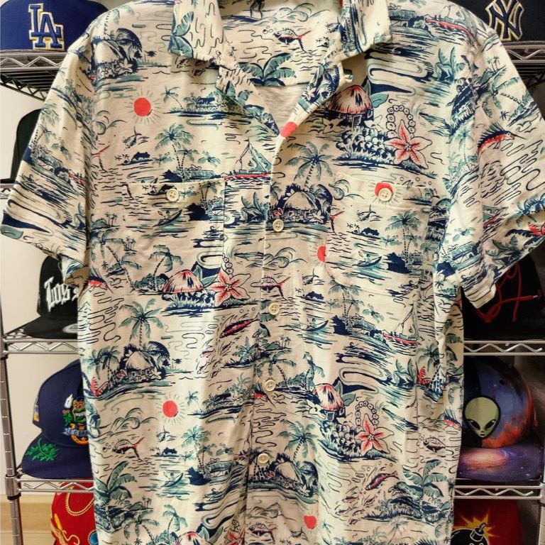 เสื้อ Shirt ฮาวาย ลาย(Camp Collar) แบรนด์ J.CREW มือสอง Size XL
