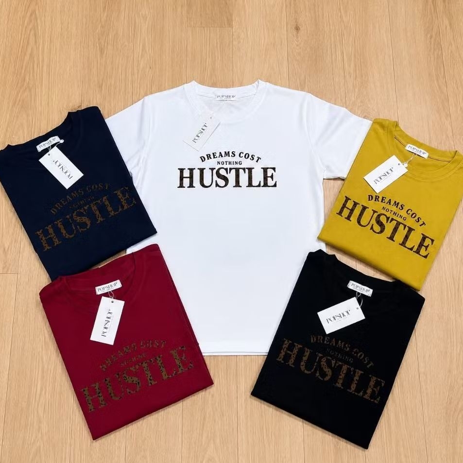 เสื้อยืดป้ายPOPSHOP รุ่น HUSTLE มี3ไซส์