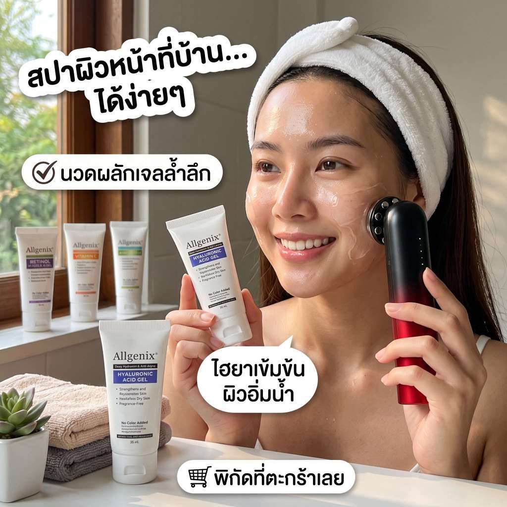 เจลนวดหน้า ใช้ผลักวิตามิน ใช้นวดมือได้ ใช้กับเครื่องนวด เครื่อง CYRO เจลใช้นวดกัวซา มี 8 สูตร ขนาด 30g