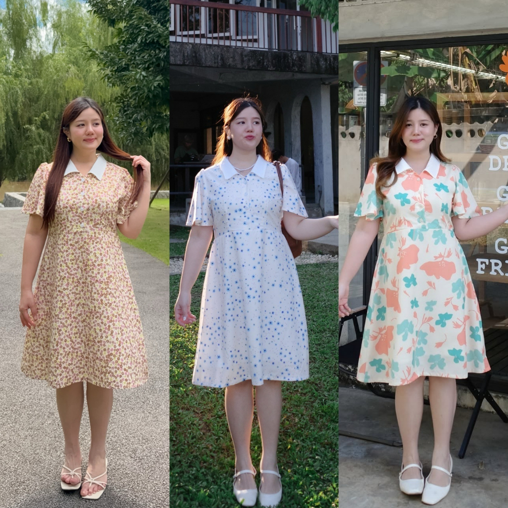 (❤️อกถึง 50") Milada Dress เดรสสาวอวบ ชุดสาวอวบ