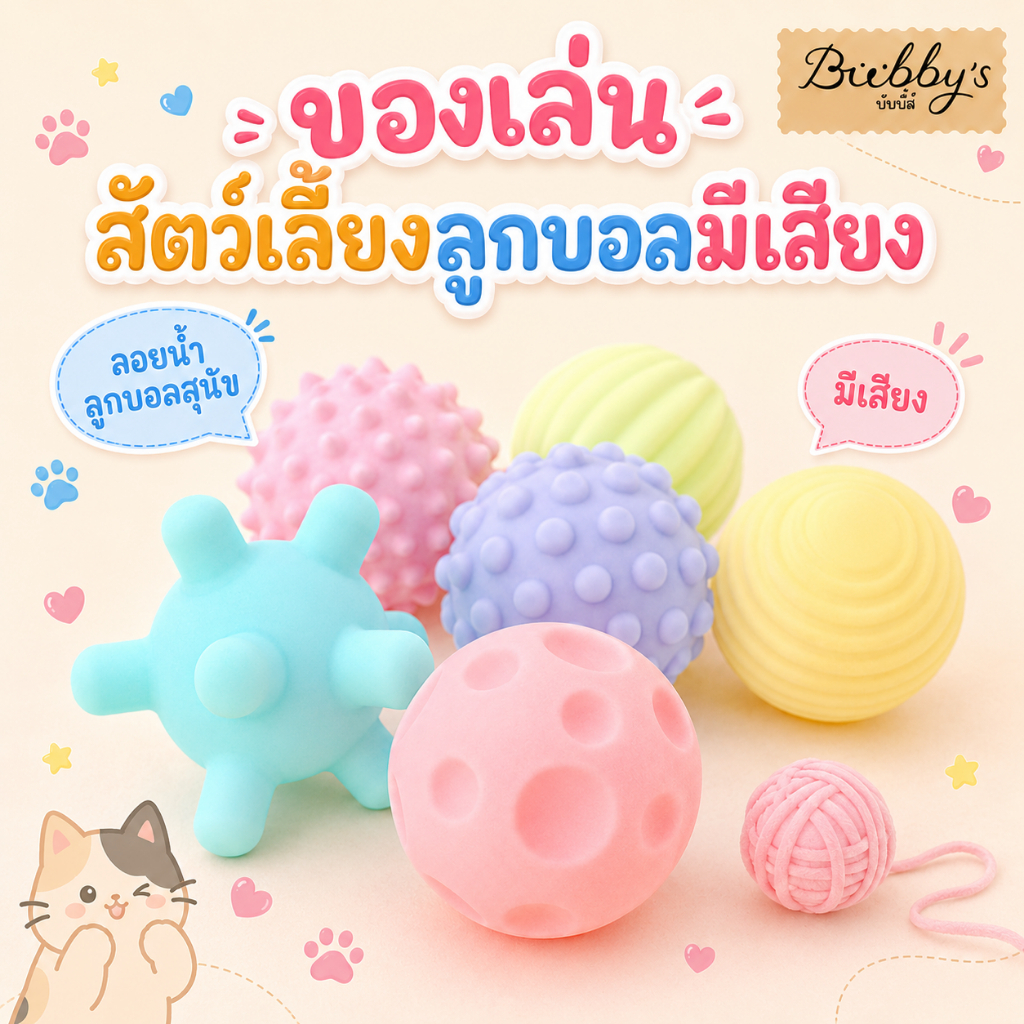 PP-019 Bubby's ลูกบอลยางของเล่นสำหรับสัตว์เลี้ยง ลูกบอลสุนัขลอยน้ำได้ มีเสียงบี๊บ พร้อมจัดส่งทันที By pet project mall