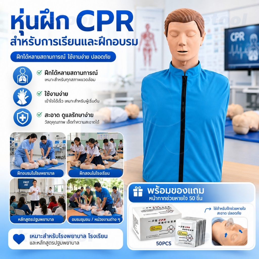 หุ่น cpr ผู้ใหญ่ หุ่น cpr  หุ่นมีไฟแสดงผล หุ่นปั๊มหัวใจ การฝึก CPR หุ่นฝึกจำลองการช่วยฟื้นคืนชีพผู้ใ