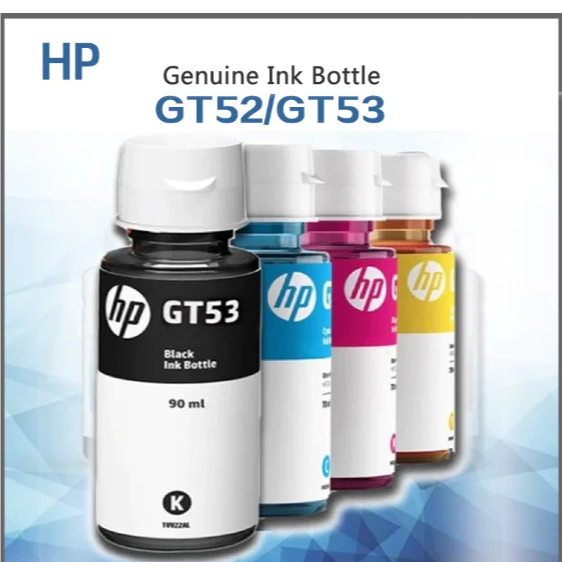 หมึกพิมพ์แท้ HP GT53 BK, GT53XL BK , GT52 CMY Original Ink Bottle (1VV21AA,1VV22AA,M0H54AA,M0H55AA,M