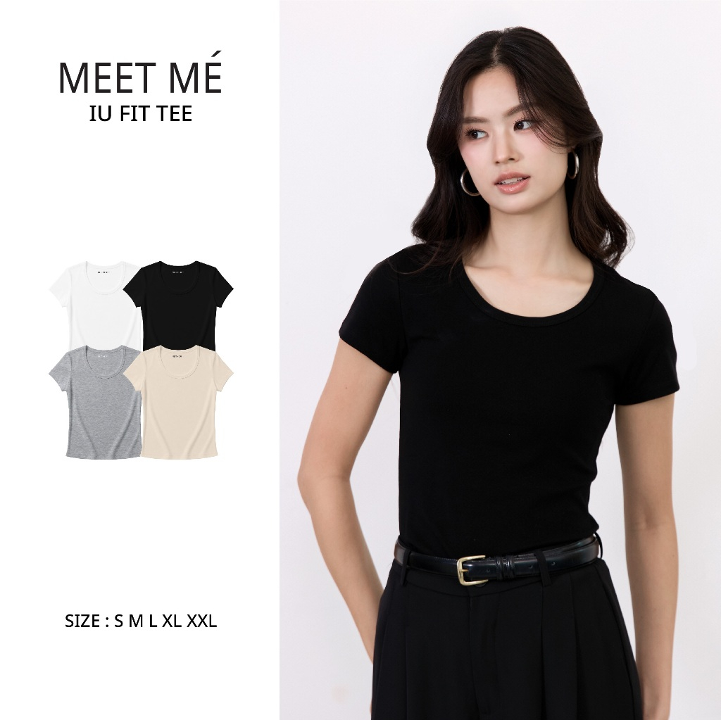 MEET ME - TOP 0079 | IU FIT TEE เสื้อยืดคอยูทรงเข้ารูป