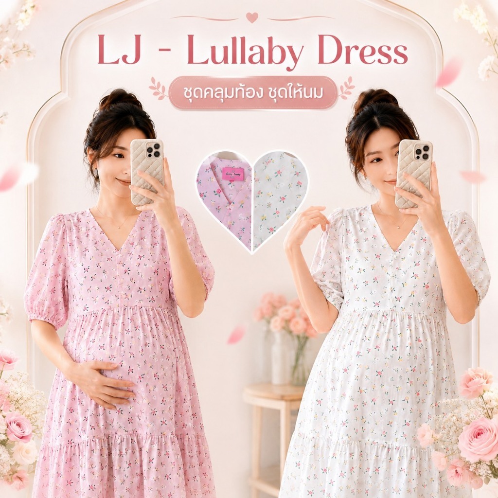 LJ - Lullaby Dress ชุดคลุมท้อง ชุดให้นม