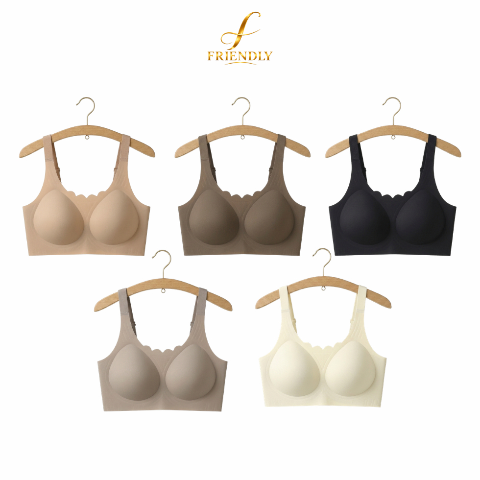 Friendly Bras รุ่นบราซอฟต์พลัส บราไร้โครงสำหรับสาวพลัสไซซ์ ฟองน้ำเย็บติดไซซ์ใหญ่พิเศษ ช่วยพยุงทรงและระบายอากาศได้ดี