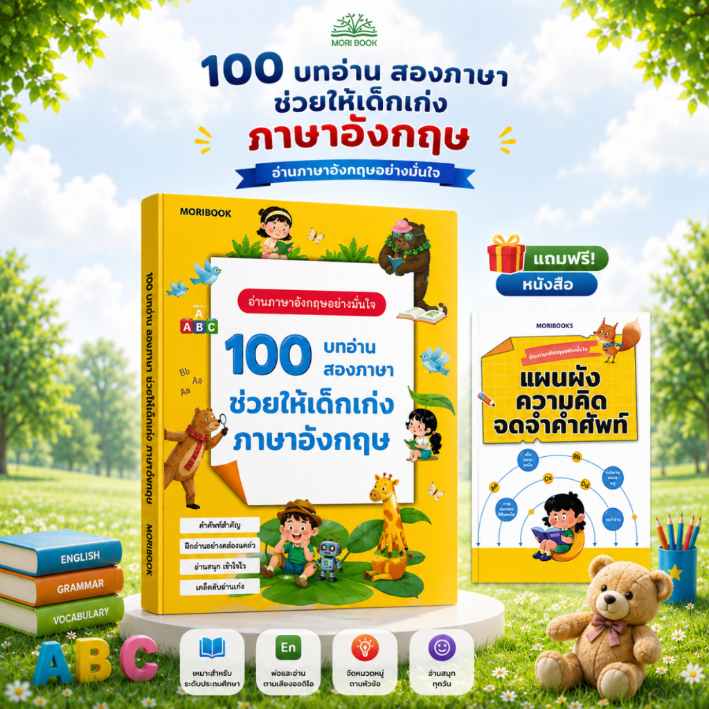 หนังสือ 100 บทอ่าน สองภาษา ช่วยให้เด็กเก่ง ภาษาอังกฤษ - Moribook - TTL74