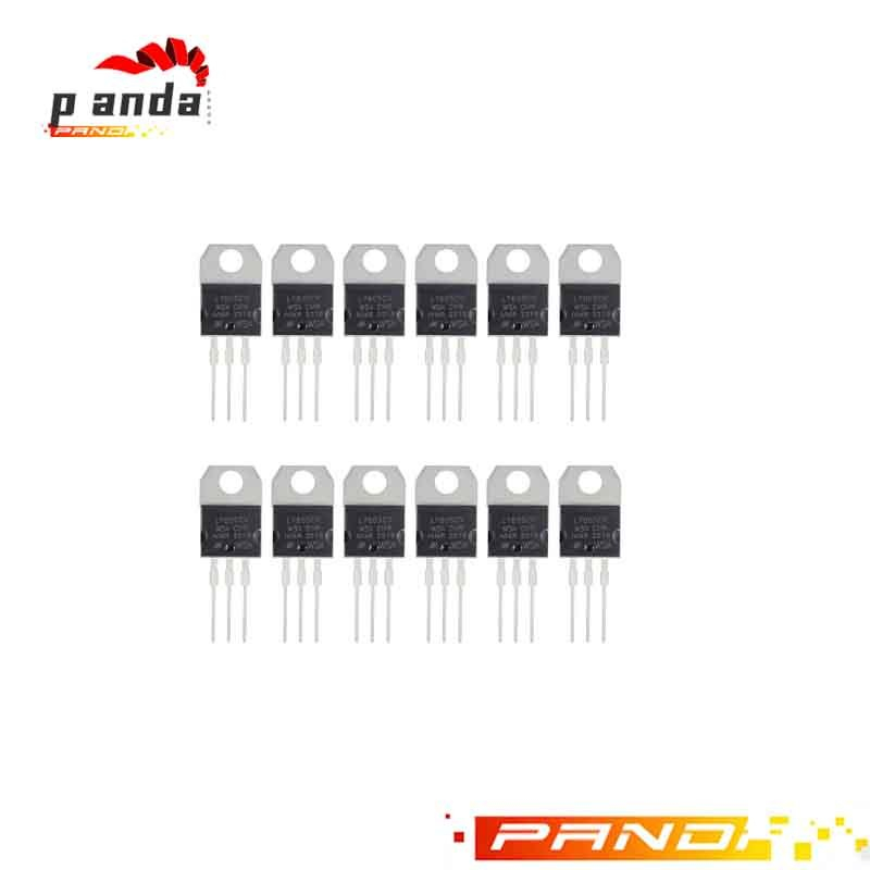 12pcs L7805CV IC ตัวควบคุมแรงดันไฟฟ้าบวกเอาท์พุต 5V 1.5A L7805 ตัวควบคุมสามขั้ว