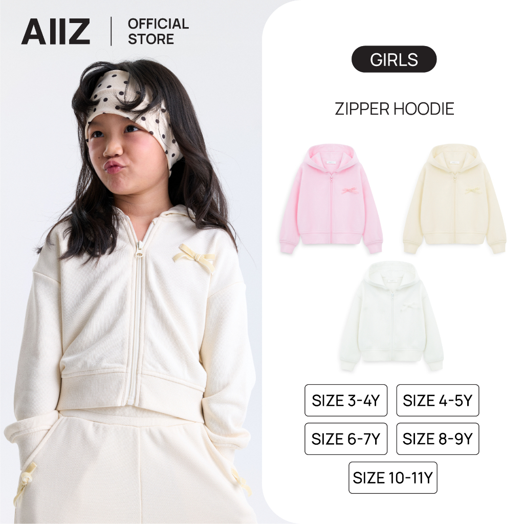 AIIZ เสื้อฮู้ดดี้เด็กผู้หญิงมีซิป AIIZ Girl's Zipper Hoodie