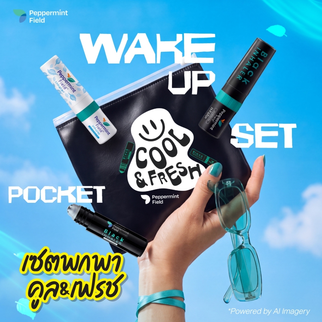 Peppermint Field Wake Up Pocket Set เซตกระเป๋าพกพา บูสต์พลังเฟรช พกง่ายได้ทุกวัน