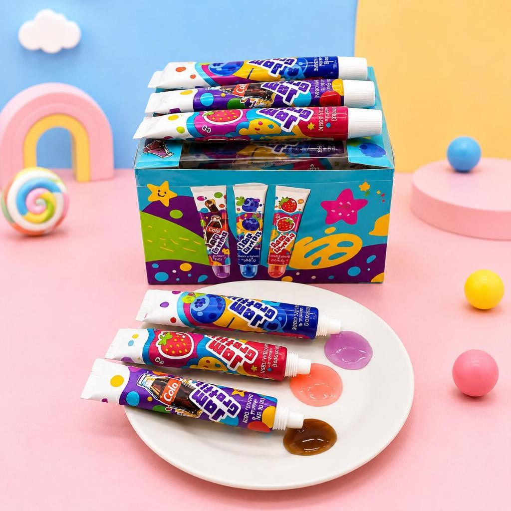 เจลลี่เเยมแบบหลอดทูธเพลส รสผลไม้ 3 รส 1 กล่อง 30 ชิ้น ขนม เกาหลี