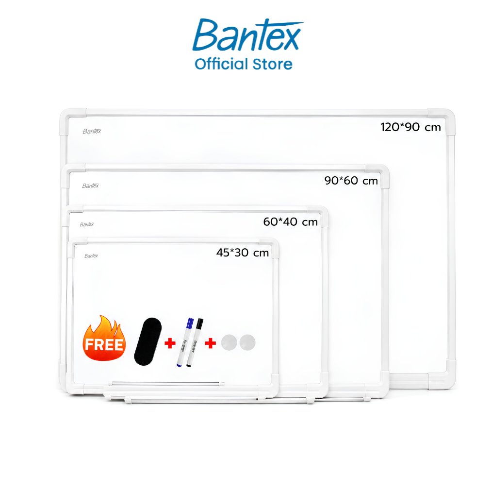 [ของขวัญฟรี] Bantex กระดานไวท์บอร์ด ไวท์บอร์ด ไวบอร์ดแม่เหล็ก เขียนลบได้ อุปกรณ์สำนักงาน Whiteboard