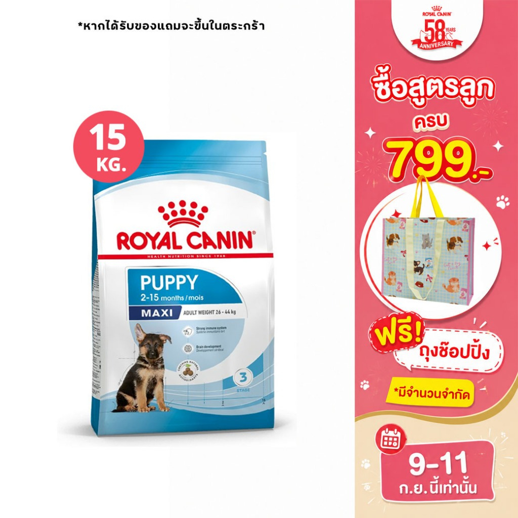 พร้อมส่ง [หมดอายุ 1/2027] ROYAL CANIN MAXI PUPPY 15KG ลูกสุนัขพันธุ์ใหญ่