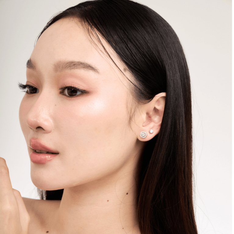 Kind Jewelry เซตต่างหูสุดคุ้ม 2คู่ Pro emmie (emmie 0.25ct+single5mm)