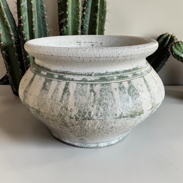 Flowerpot กระถางดินเผาทรงโอ่งเหลี่ยมจิ๋ว สีวินเทจสไตล์ ขนาด 21 X 12 cm.