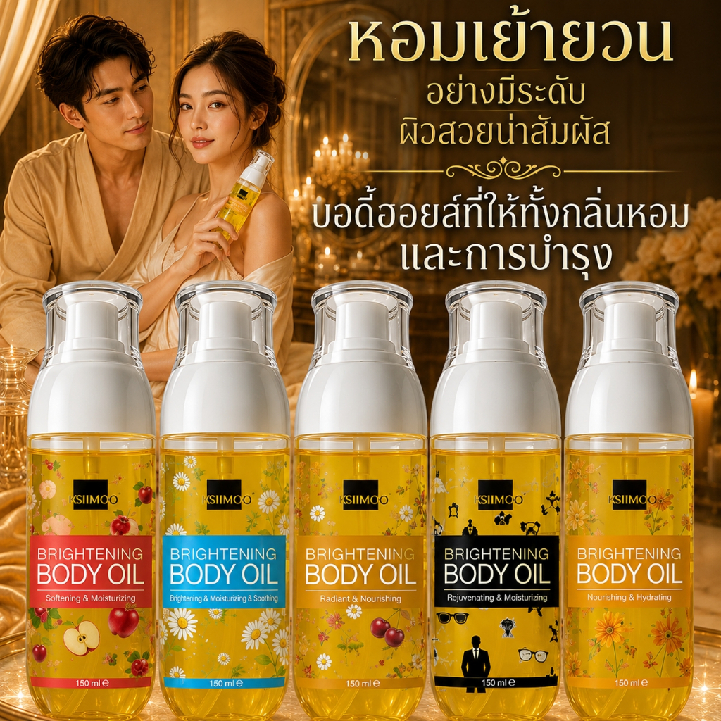 ออยล์บำรุงผิวกระจ่างใส Ness เซตรวม4กลิ่น 4สไตล์ 180 ML