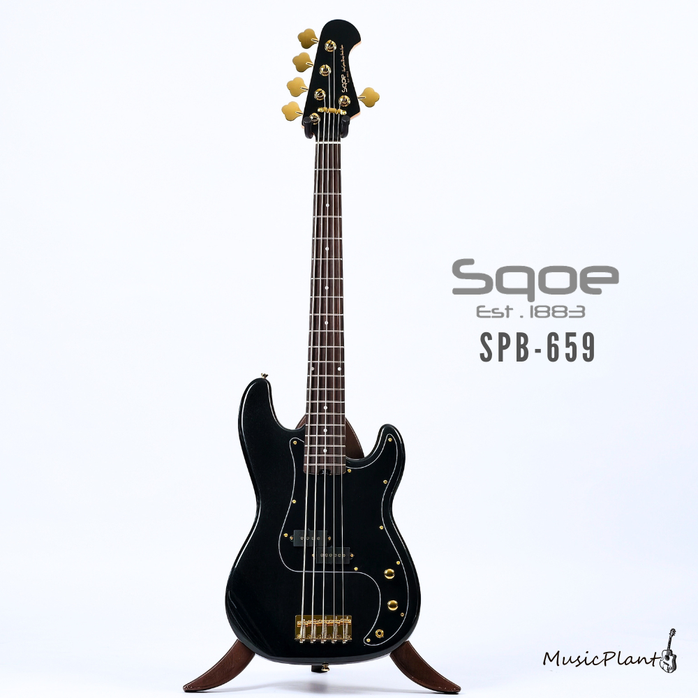 เบสไฟฟ้า 5 สาย Sqoe - SPB659 BK (5 Strings Bass)
