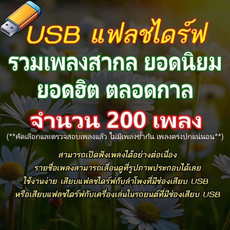 USB แฟลชไดร์ฟ MP3 รวมเพลงสากล ยอดฮิต ยอดนิยม