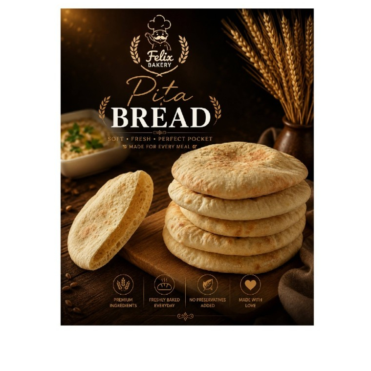 Whole Wheat Flour Pita 5 pcs