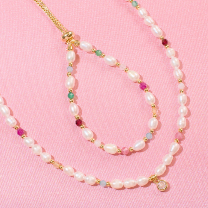 LELISA - กำไล Noppakao (นพเก้า) Pearl Bracelet - กำไลไข่มุก เสริมพลอยนพเก้า